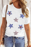 Sequin Star Round Neck Short Sleeve T-Shirt - Trendsi - Flyclothing LLC