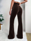 High Waist Flare Pants - Trendsi - Flyclothing LLC