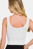 Zenana Ribbed Round Neck Cropped Tank - Trendsi - Flyclothing LLC