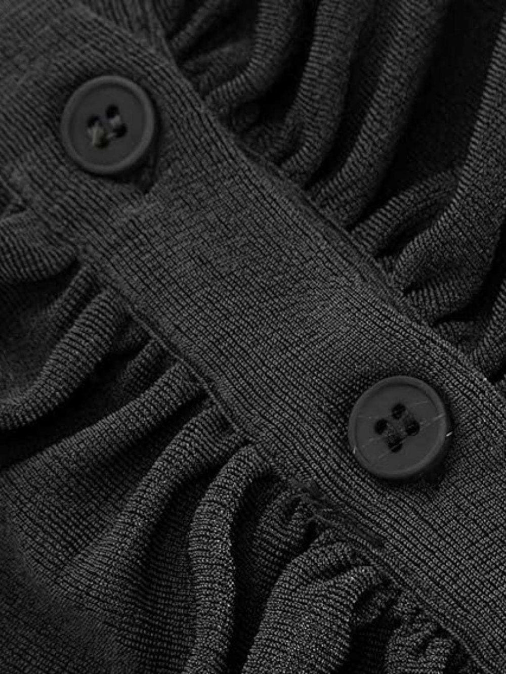 Ruched Button Up Long Sleeve T-Shirt - Trendsi - Flyclothing LLC