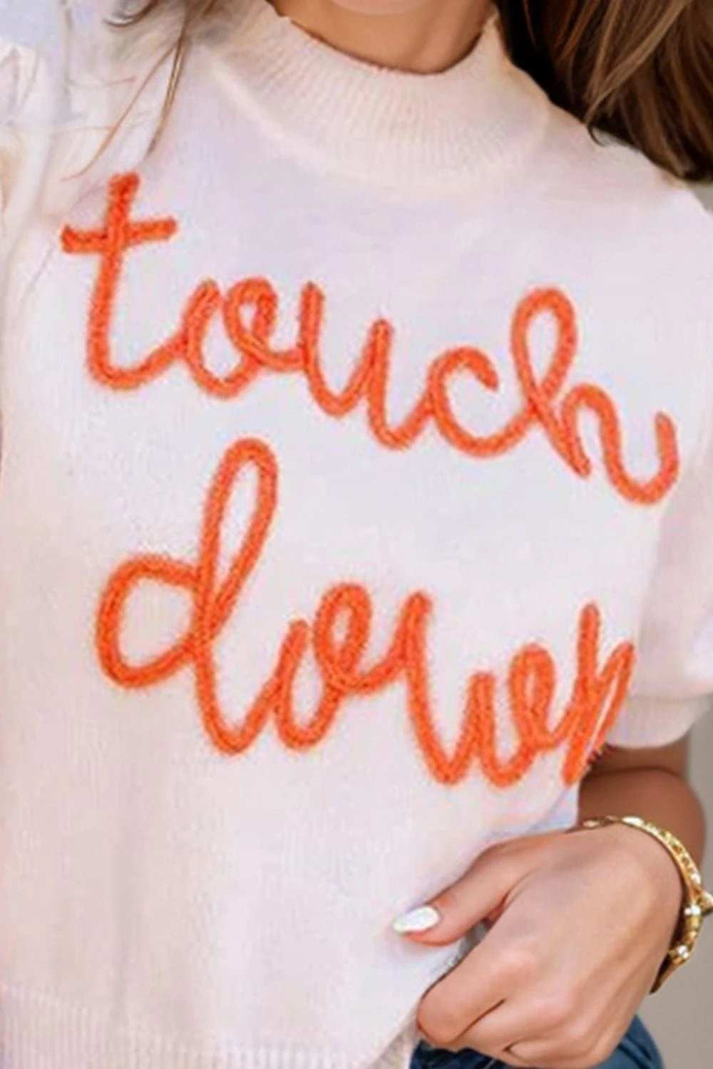 TOUCH DOWN Mock Neck Short Sleeve Knit Top - Trendsi - Flyclothing LLC