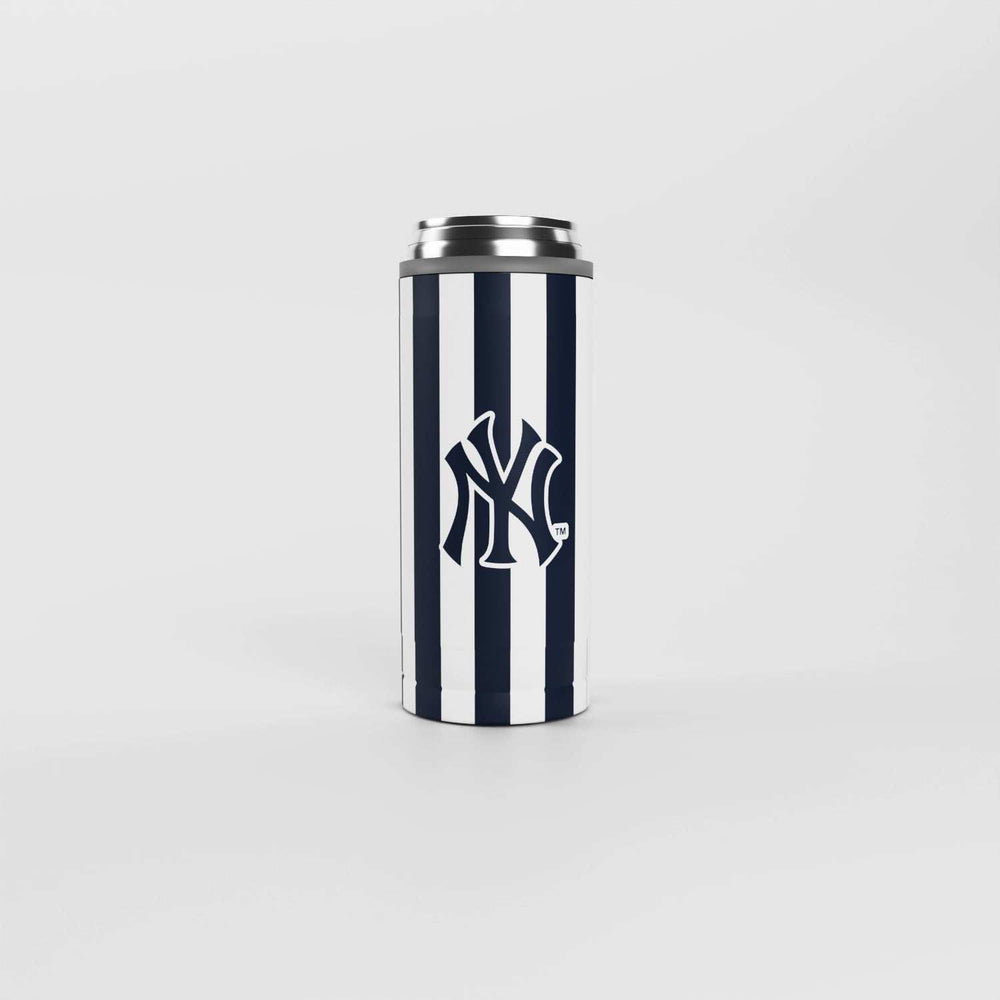 NY Yankees 12oz Striped Powdercoat SlimCan Coolie - Logo Brands - Flyclothing LLC