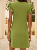 V-Neck Ruffled Cap Sleeve Mini Dress - Trendsi - Flyclothing LLC