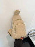 Corduroy Solid Color Crossbody Bag - Trendsi - Flyclothing LLC