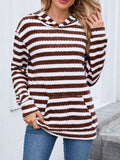 Striped Dropped Shoulder Hoodie - Trendsi - Flyclothing LLC