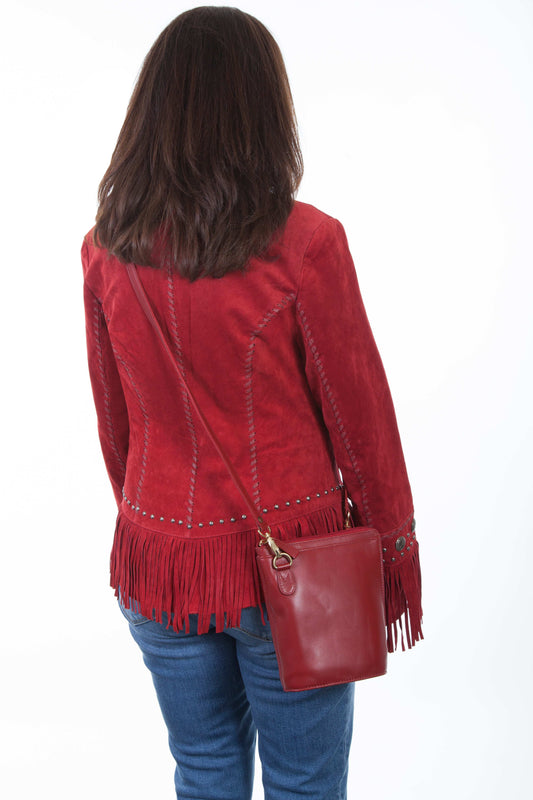 Scully Leather Veg-Calf Hidesign Leather Red Mara (H521) - Scully Leather - Flyclothing LLC