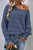 Boat Neck Dropped Shoulder Sweater - Trendsi - Flyclothing LLC