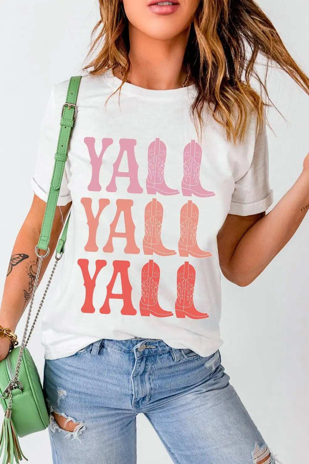 Letter Graphic Round Neck Short Sleeve T-Shirt - Trendsi - Flyclothing LLC