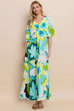 ODDI Floral Printed Slit Maxi Dress - Trendsi - Flyclothing LLC