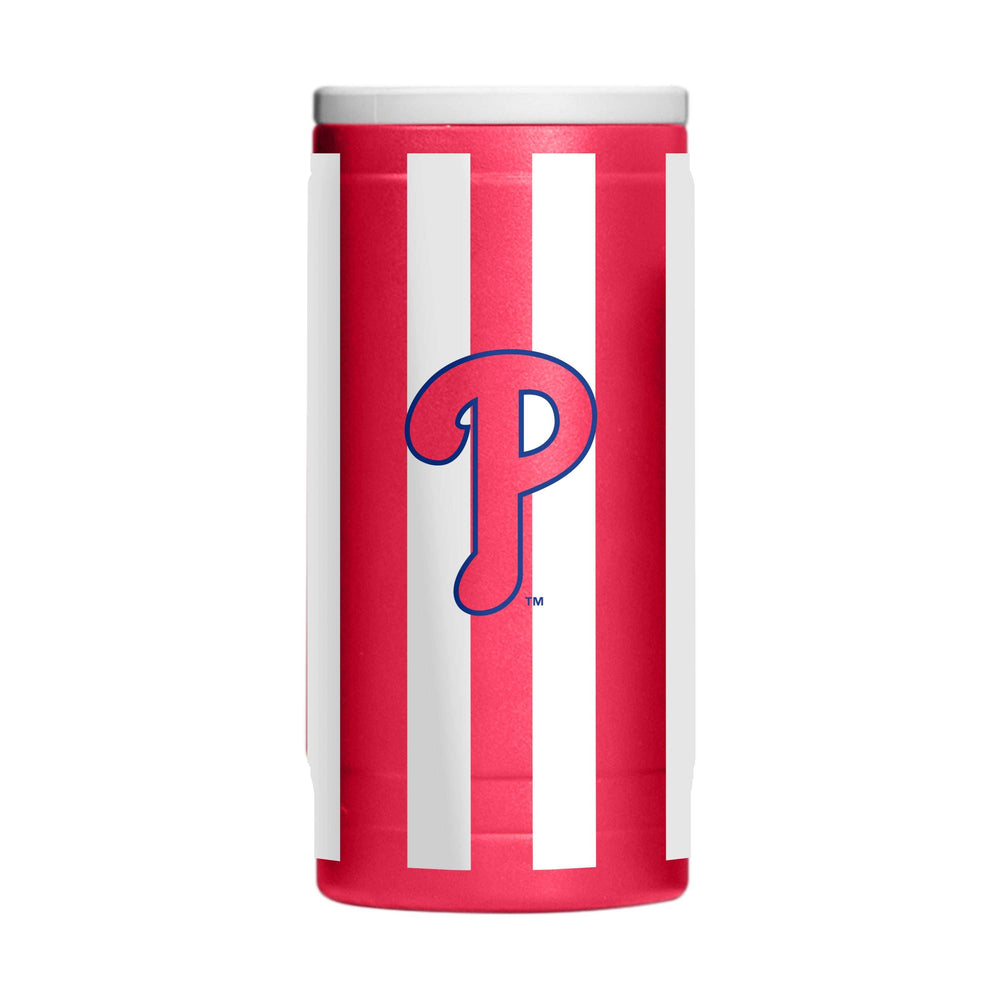 Philadelphia Phillies 12oz Striped Powdercoat SlimCan Coolie - Logo Brands - Flyclothing LLC