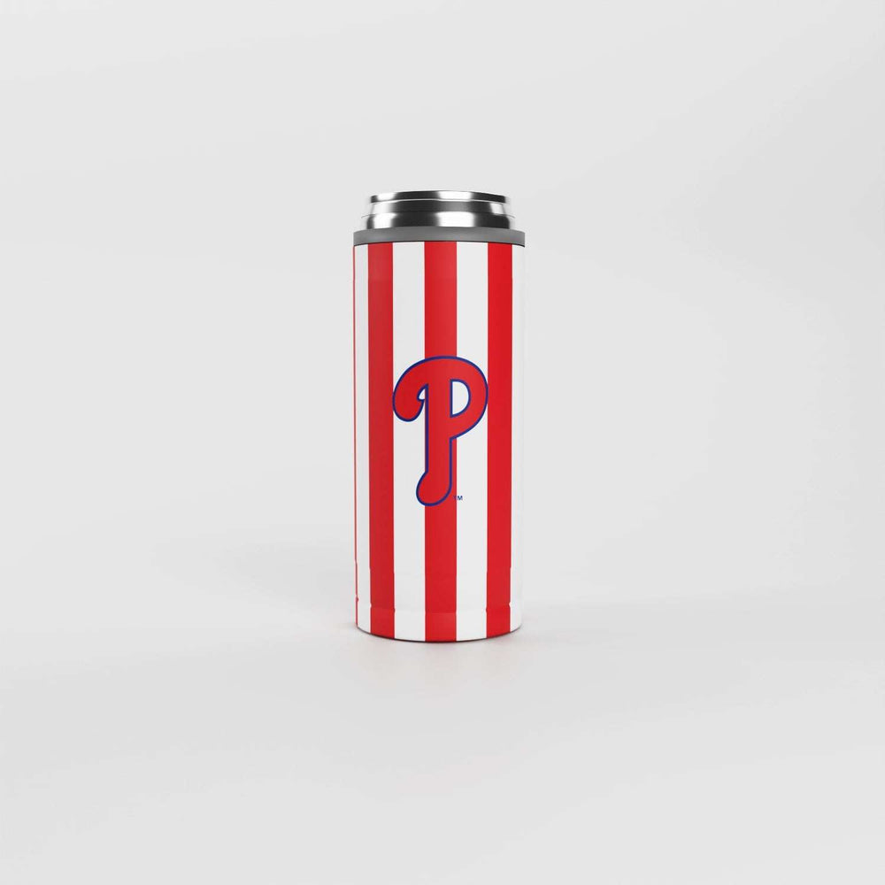 Philadelphia Phillies 12oz Striped Powdercoat SlimCan Coolie - Logo Brands - Flyclothing LLC