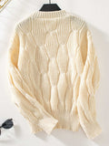Round Neck Dropped Shoulder Sweater - Trendsi - Flyclothing LLC