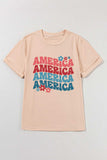 AMERICA Round Neck Short Sleeve T-Shirt - Trendsi - Flyclothing LLC
