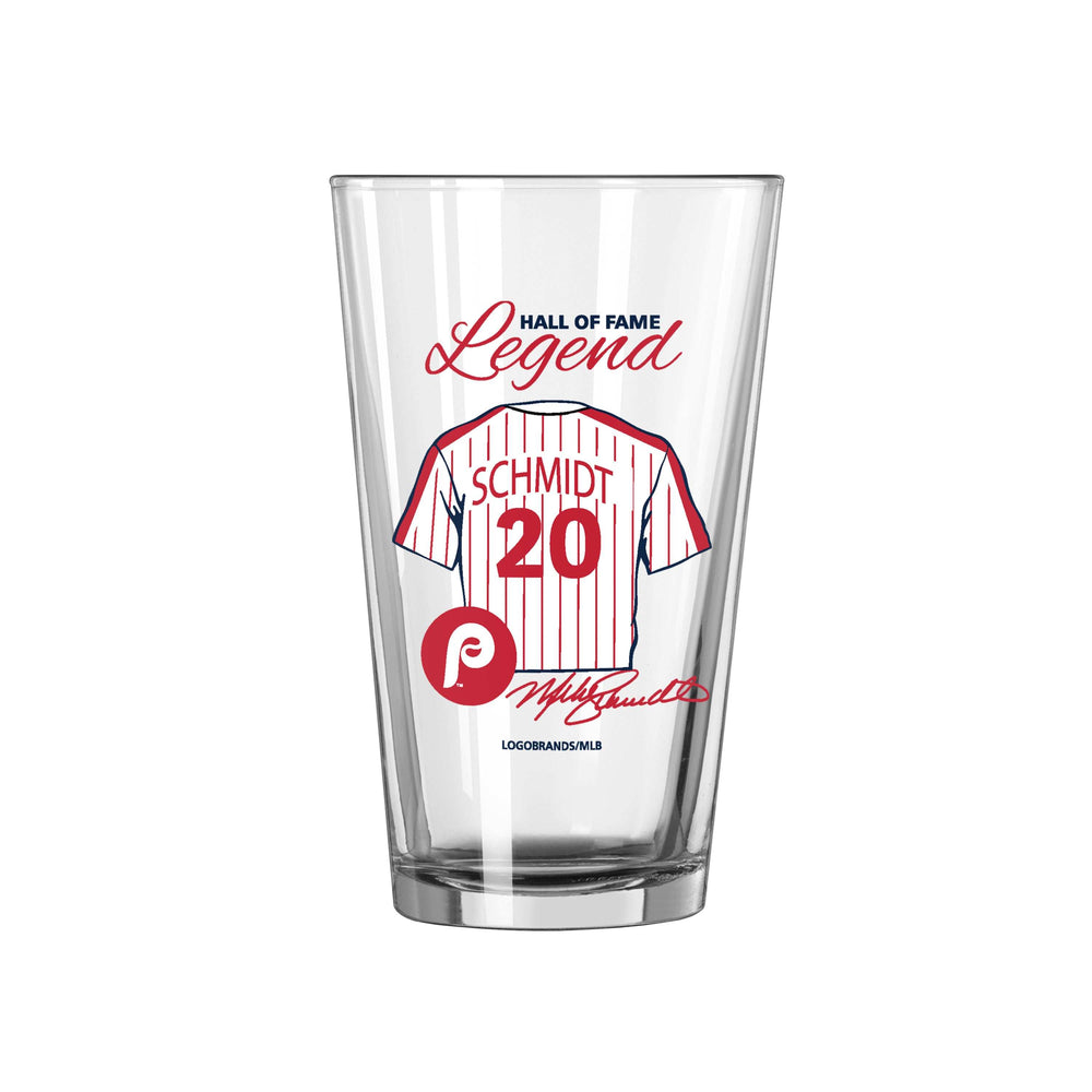 Philadelphia Phillies HOF Mike Schmidt 16oz Pint Glass - Logo Brands - Flyclothing LLC