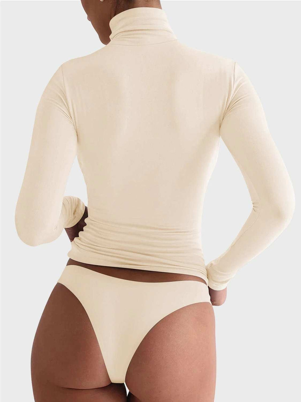 Turtleneck Long Sleeve T-Shirt - Trendsi - Flyclothing LLC