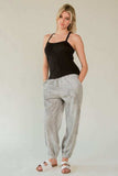 Davi & Dani Rhinestone Elastic Waist Joggers - Trendsi - Flyclothing LLC