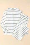 Striped V-Neck Long Sleeve Top and Pants Lounge Set - Trendsi - Flyclothing LLC