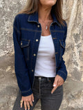 Button Up Long Sleeve Denim Jacket - Trendsi - Flyclothing LLC
