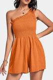 Smocked Single Shoulder Romper - Trendsi - Flyclothing LLC