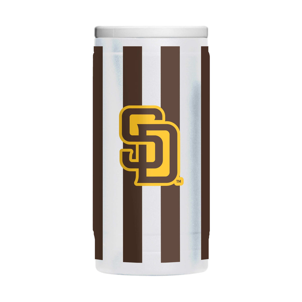 SD Padres 12oz Striped Powdercoat SlimCan Coolie - Logo Brands - Flyclothing LLC