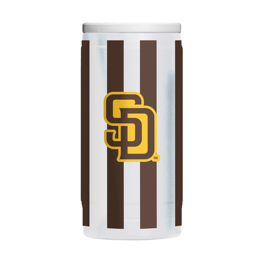 SD Padres 12oz Striped Powdercoat SlimCan Coolie - Logo Brands - Flyclothing LLC