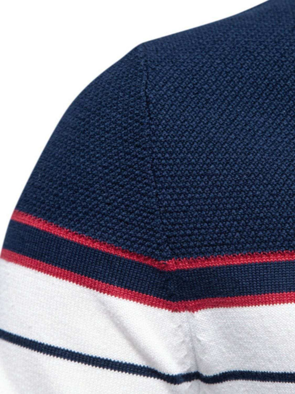 Men's Striped Round Neck Long Sleeve Sweater - Trendsi - Flyclothing LLC