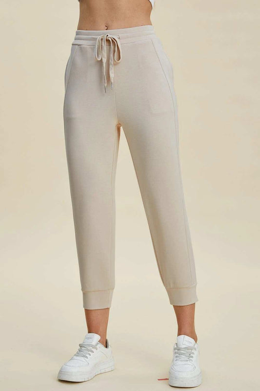 Basic Bae Full Size Air Scuba Drawstring High Waist Cropped Pants - Trendsi - Flyclothing LLC