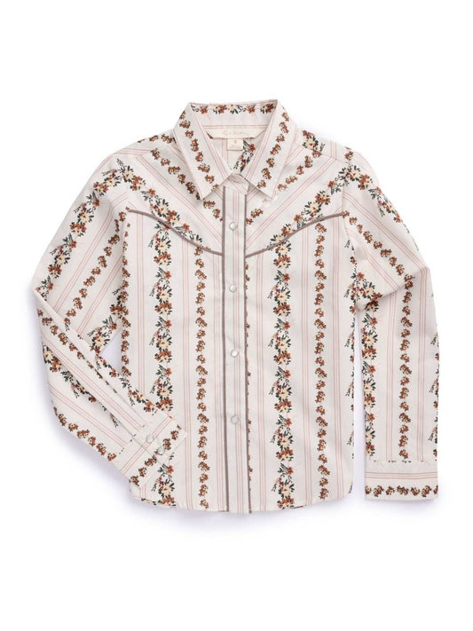 Girl's Ely Cattleman Wallpaper Floral Print Western Snap Shirt - Ely Cattleman - Flyclothing LLC