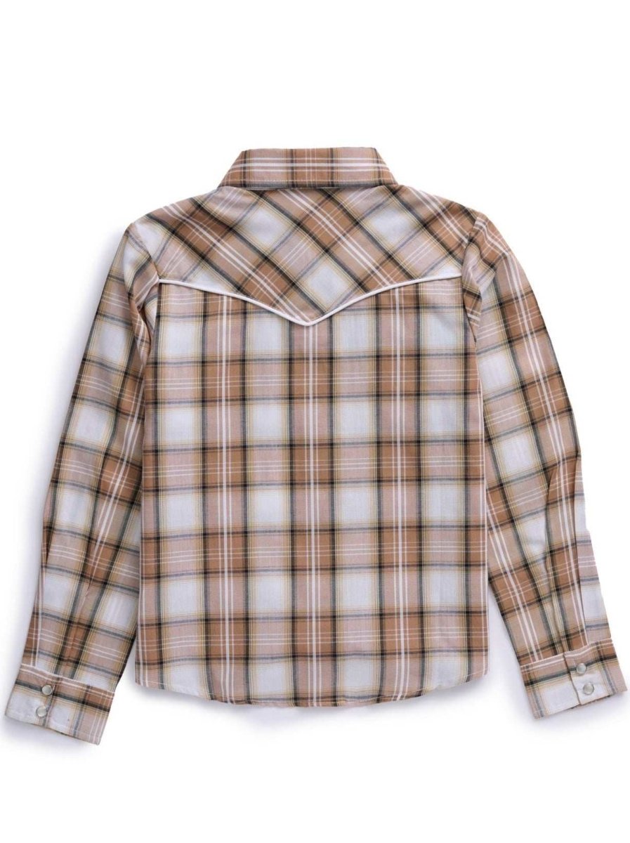 Girl's Ely Cattleman Plaid Western Snap Shirt with Floral Embroidery - Ely Cattleman - Flyclothing LLC