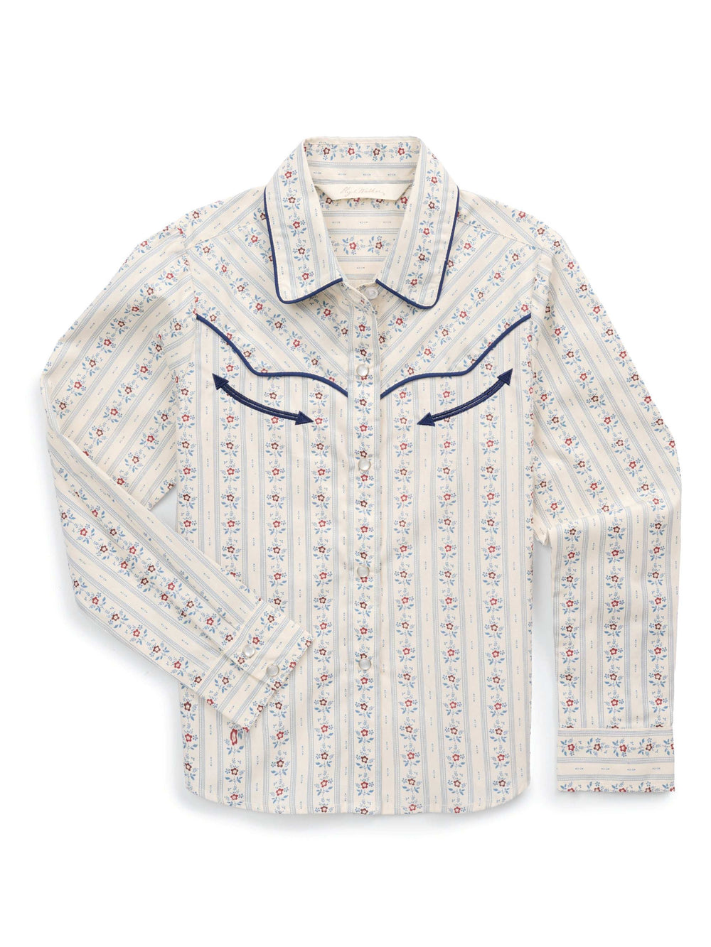 Girl's Ely Cattleman Ecru Wallpaper Floral Print Western Snap Shirt - Ely Cattleman - Flyclothing LLC