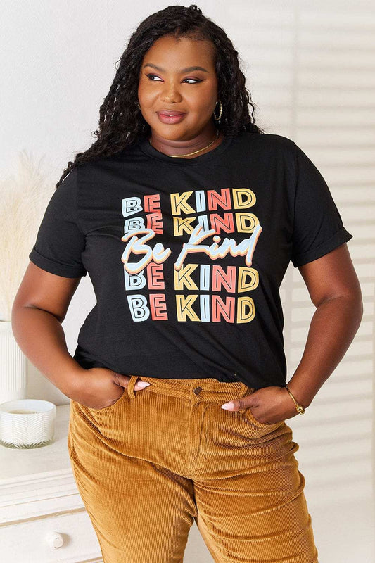 Simply Love BE KIND Graphic Round Neck T-Shirt - Trendsi - Flyclothing LLC