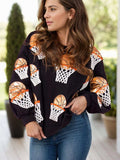 Basketball Round Neck Long Sleeve Sweatshirt - Trendsi - Flyclothing LLC