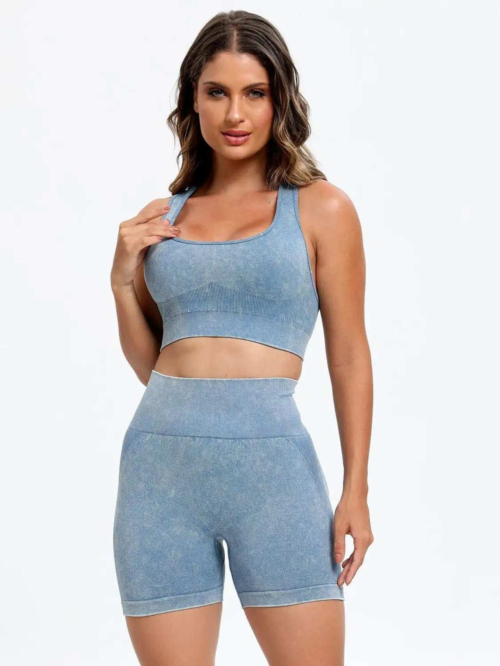 Scoop Neck Wide Strap Top and Shorts Active Set - Trendsi - Flyclothing LLC