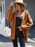Open Front Long Sleeve Cardigan - Trendsi - Flyclothing LLC