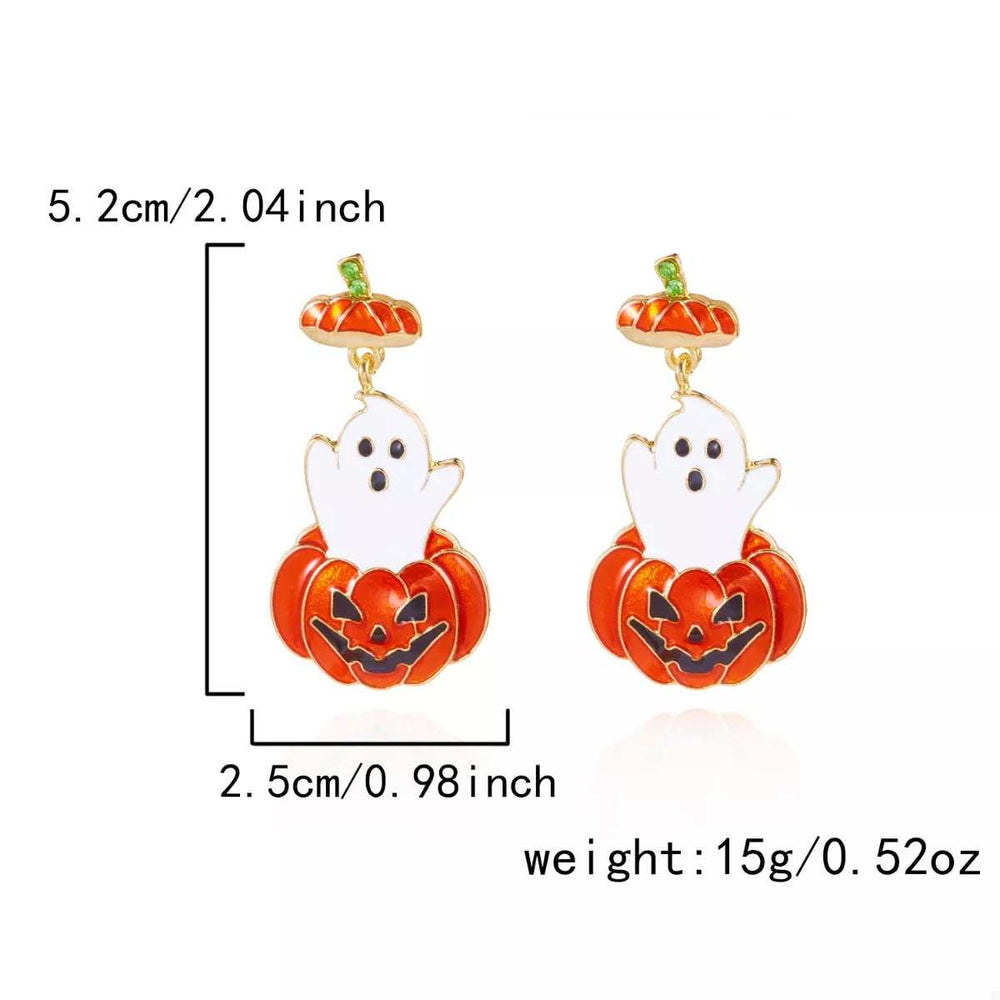 Halloween Ghost Pumpkin Dangle Earrings - Trendsi - Flyclothing LLC