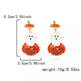 Halloween Ghost Pumpkin Dangle Earrings - Trendsi - Flyclothing LLC