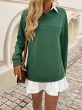 Devine Ruffle Hem Long Sleeve Mini Dress - Trendsi - Flyclothing LLC