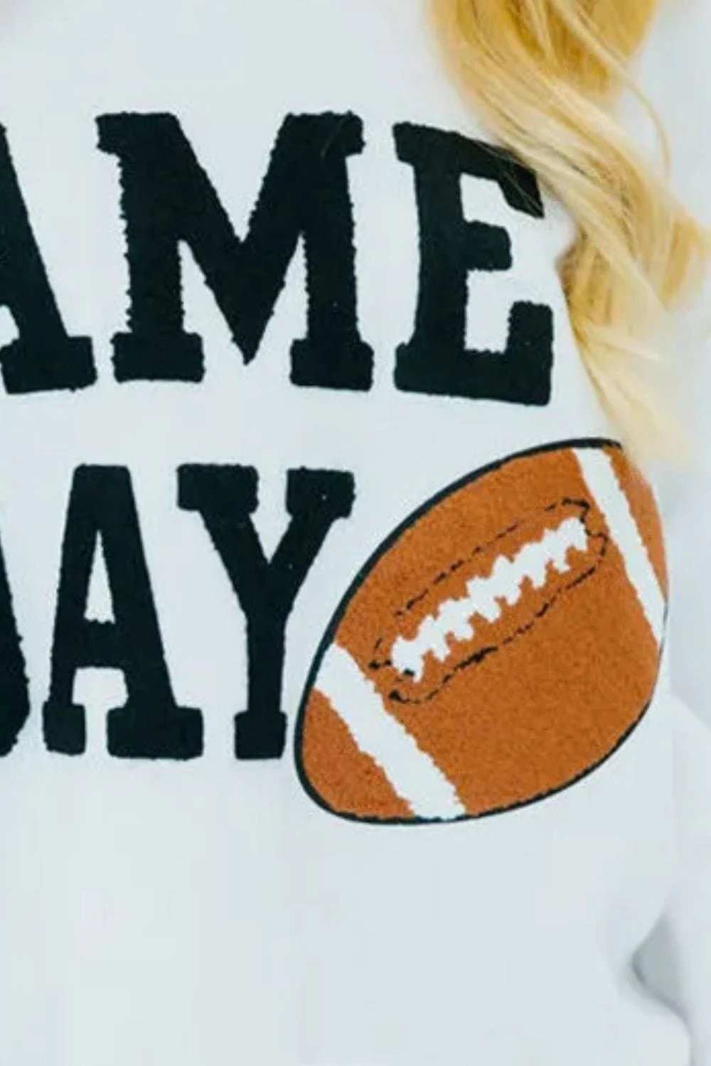 GAME DAY Round Neck Long Sleeve Sweatshirt - Trendsi - Flyclothing LLC