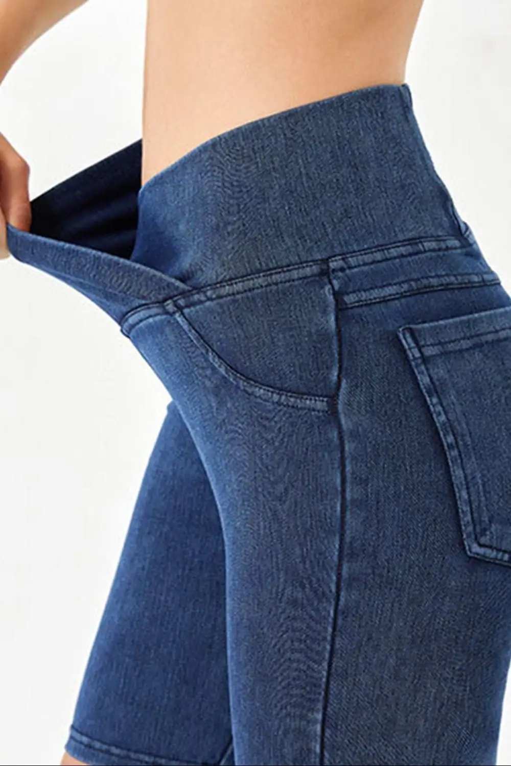 Basic Bae Asymmetrical Waist Denim Shorts with Pockets - Trendsi - Flyclothing LLC