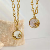 Titanium Steel Sun & Moon Necklace - Trendsi - Flyclothing LLC