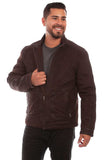 farthest point chocolate 100% leather 30% lycra zip front jacket - Scully Leather - Flyclothing LLC