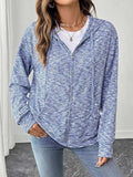 Textured Knit Zip-Up Jacket - Trendsi - Flyclothing LLC