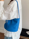 Suede Solid Color Bucket Bag - Trendsi - Flyclothing LLC