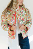 Floral Button Up Long Sleeve Winter Coat - Trendsi - Flyclothing LLC