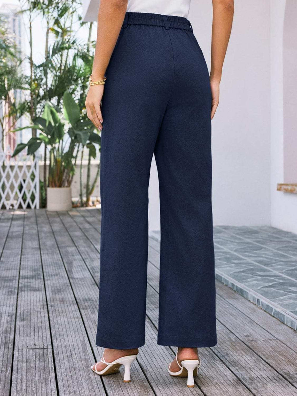 High Waist Wide Leg Pants - Trendsi - Flyclothing LLC