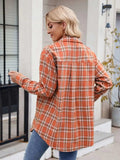 Plaid Button Up Long Sleeve Shirt - Trendsi - Flyclothing LLC