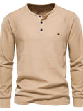 Men's Waffle-Knit Long Sleeve T-Shirt - Trendsi - Flyclothing LLC