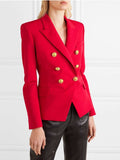 Lapel Collar Long Sleeve Blazer - Trendsi - Flyclothing LLC