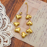 18K Gold-Plated Heart Charm Bracelet - Trendsi - Flyclothing LLC