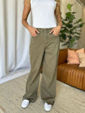 RFM Full Size High Rise Garment Dye Wide Leg Jeans - Trendsi - Flyclothing LLC
